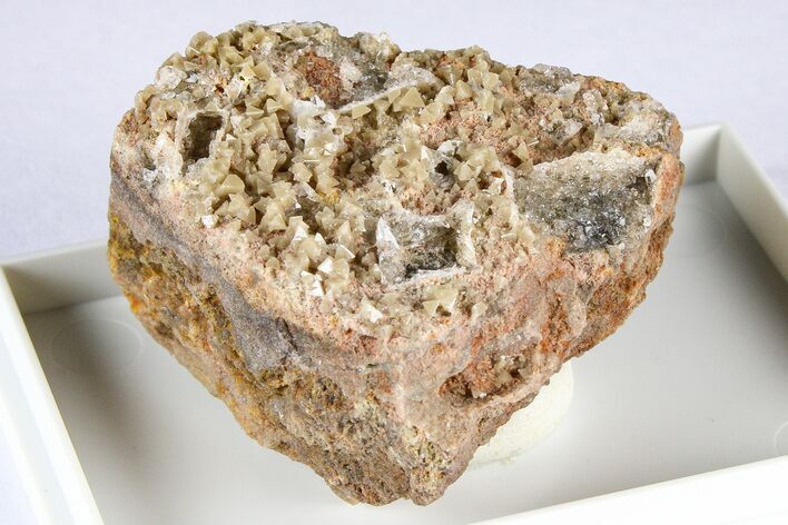 Sparkling, Tetrahedral Zunyite Crystal Cluster w/ Hematite - Iran #380203